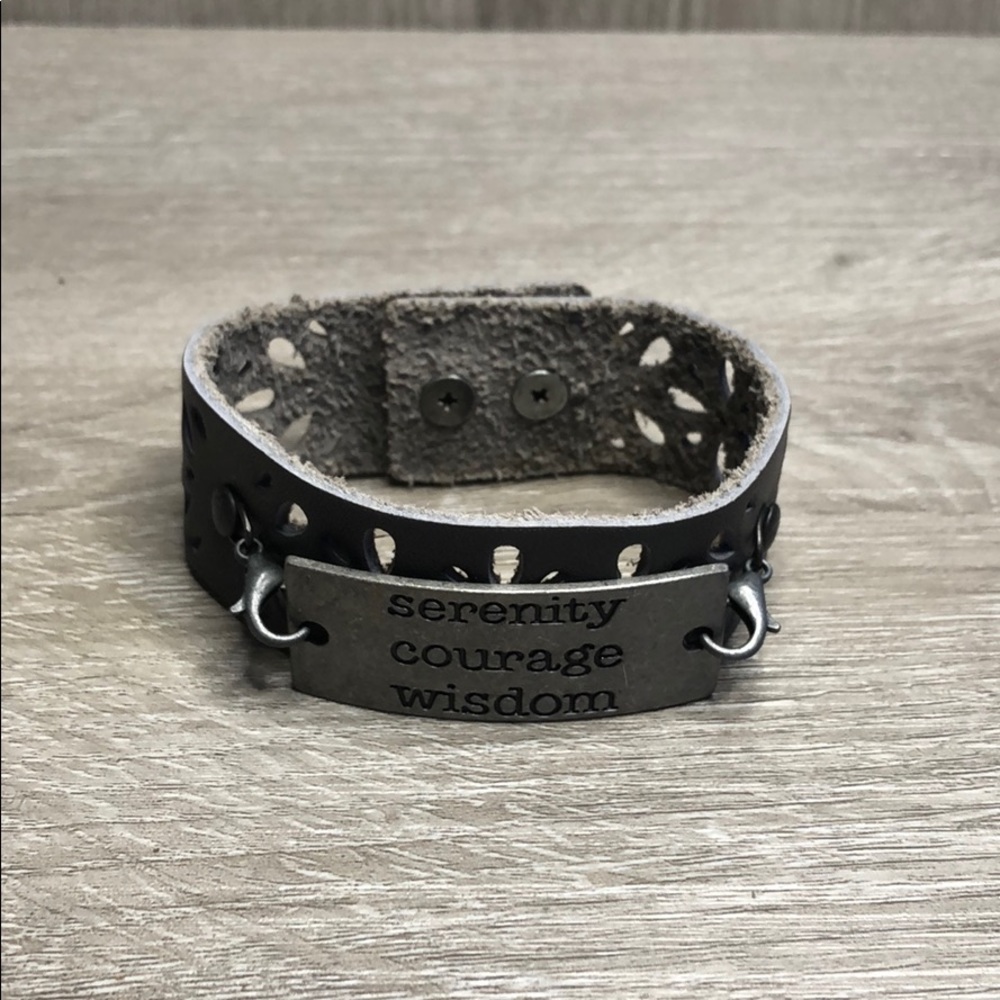Silver Leather Hand Made Bracelet